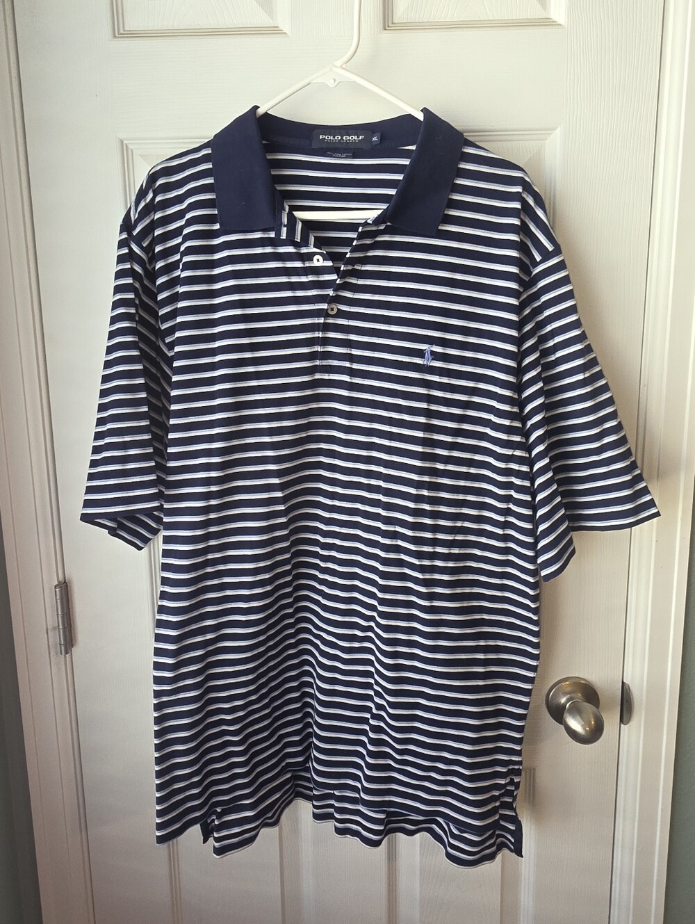Polo Ralph Lauren XL Pima Soft Touch Polo Shirt Gray Striped Classic Casual Golf